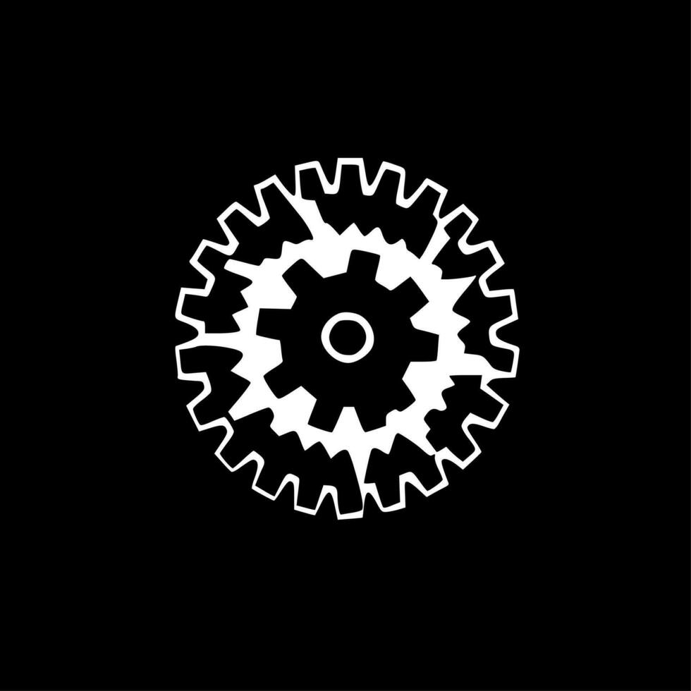 Gear - Black and White Isolated Icon - Vector illustration