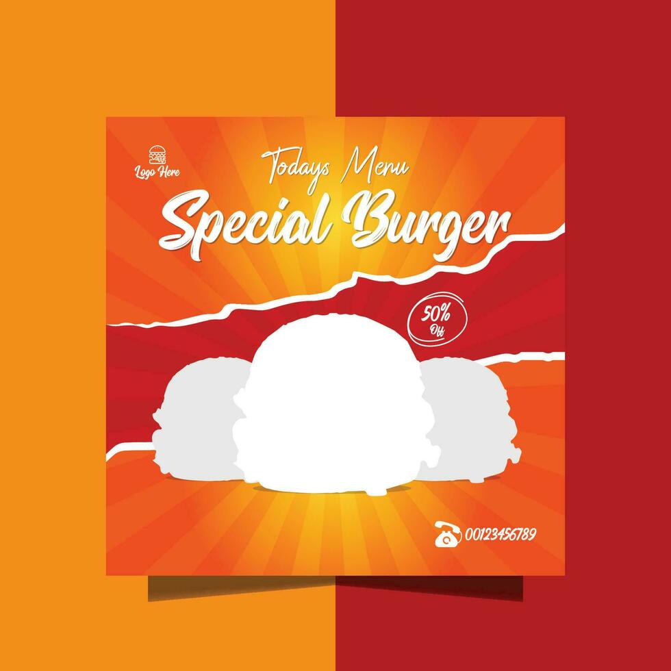 delicious burger menu flyer vector