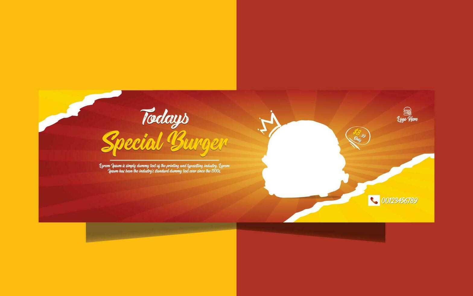 restaurant menu burger flyer vector