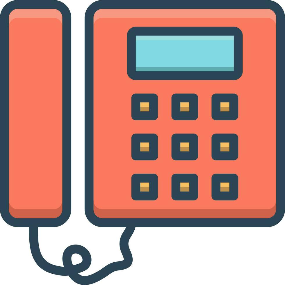 color icon for telephone vector