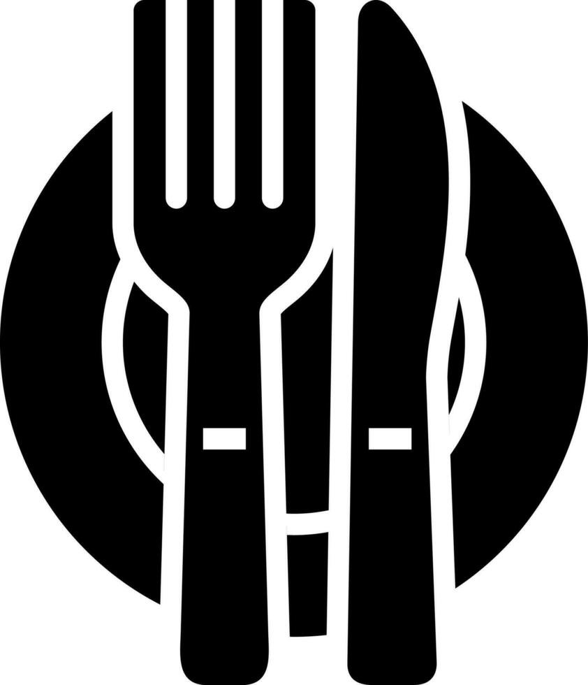 solid icon for cutlery vector