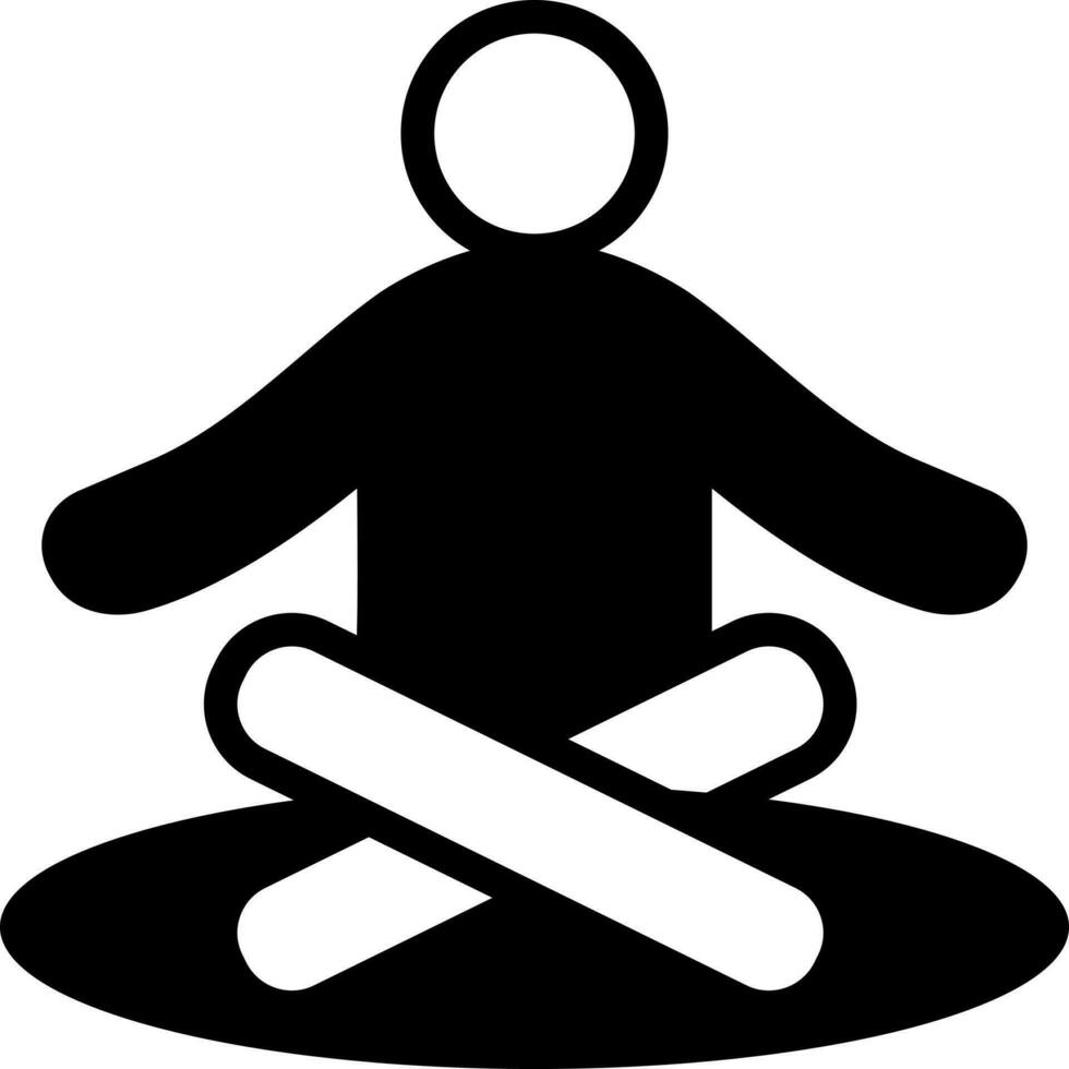 solid icon for yoga vector