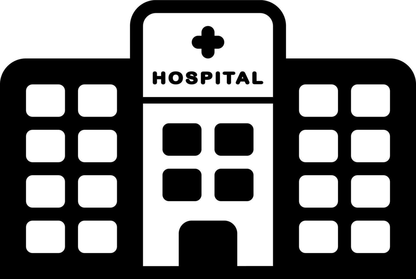 sólido icono para hospital vector