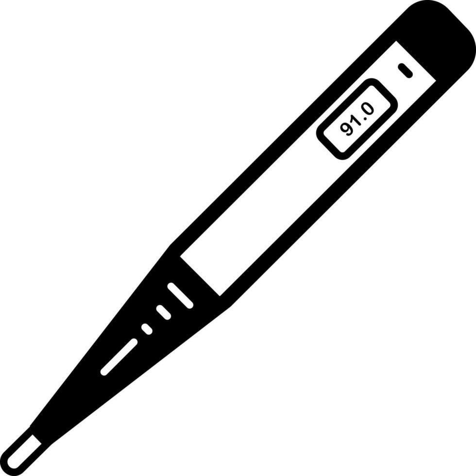 solid icon for thermometer vector
