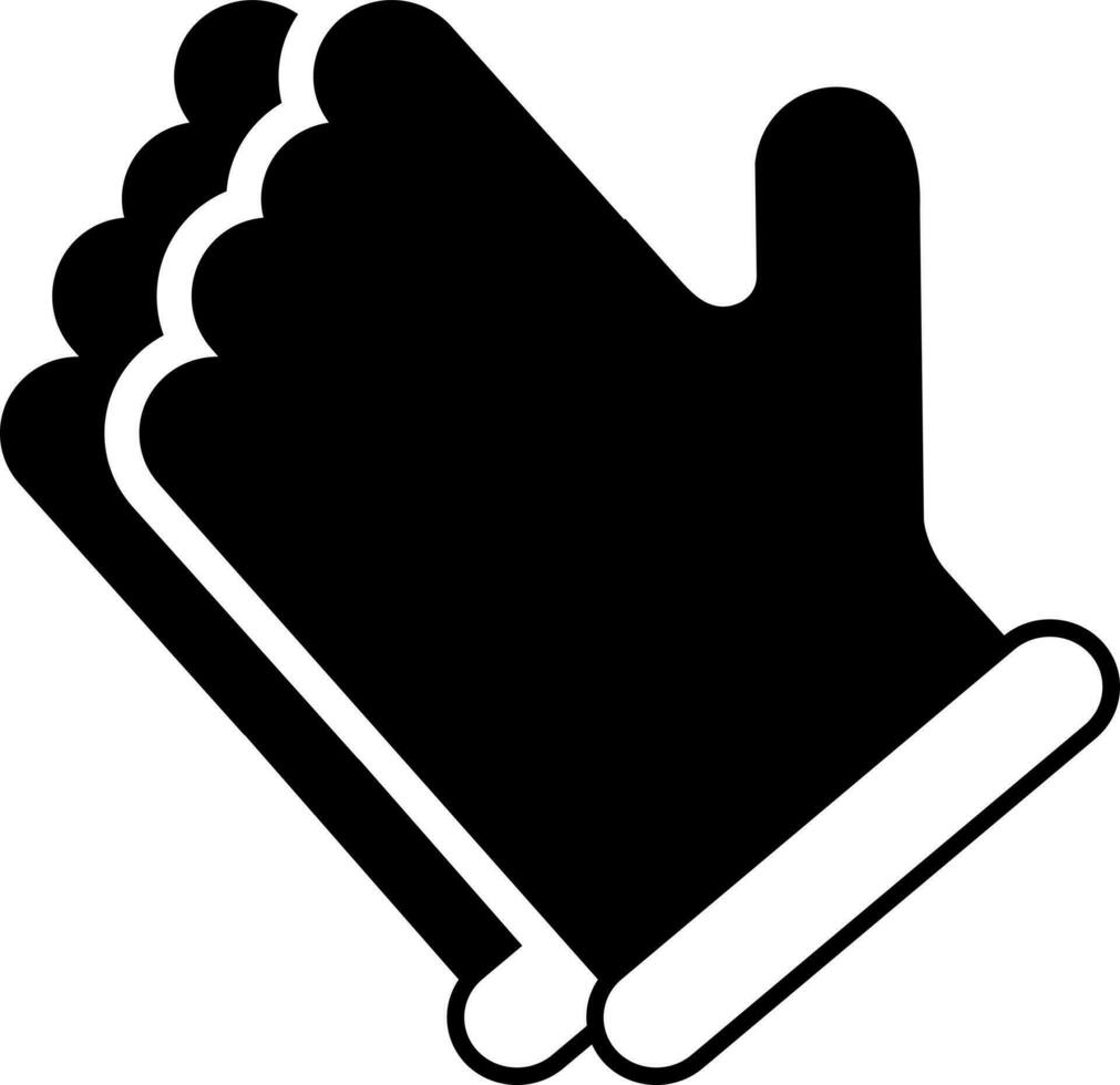 solid icon for gloves vector