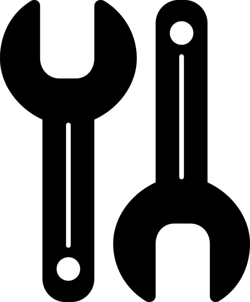 solid icon for spanner vector