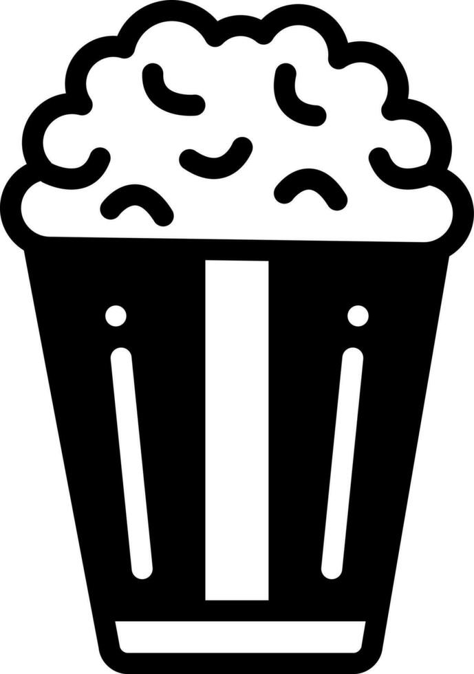solid icon for popcorn vector