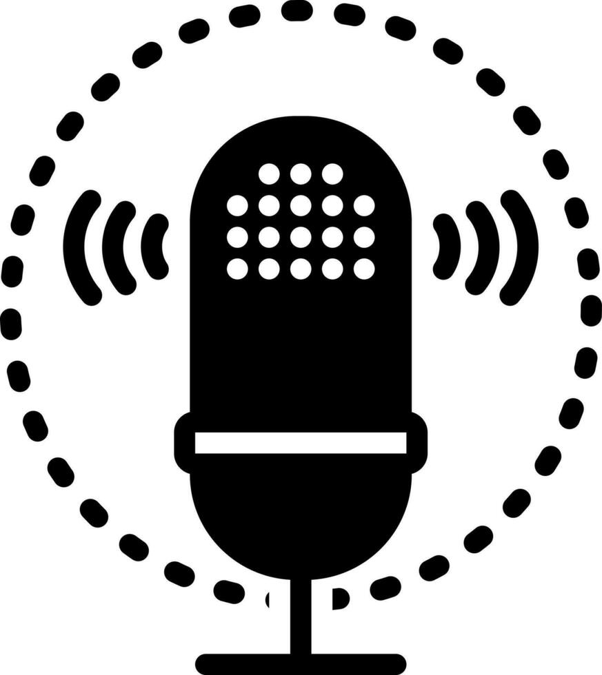 solid icon for voice recognition vector