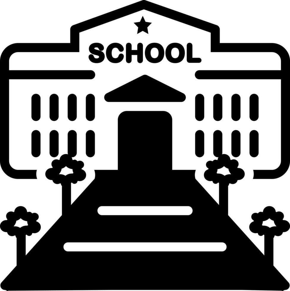 solid icon for school vector