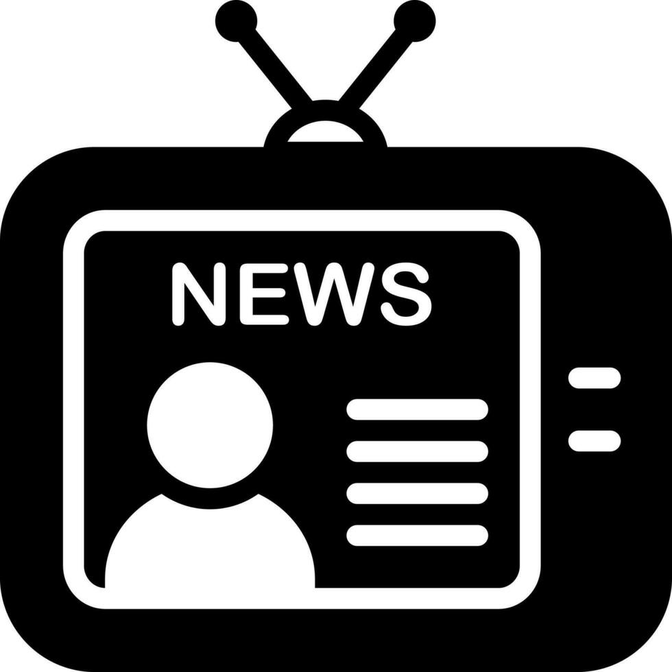 solid icon for news vector