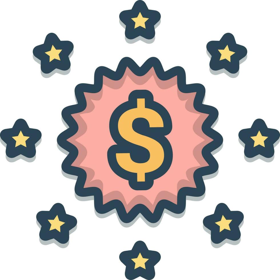 color icon for pricing vector