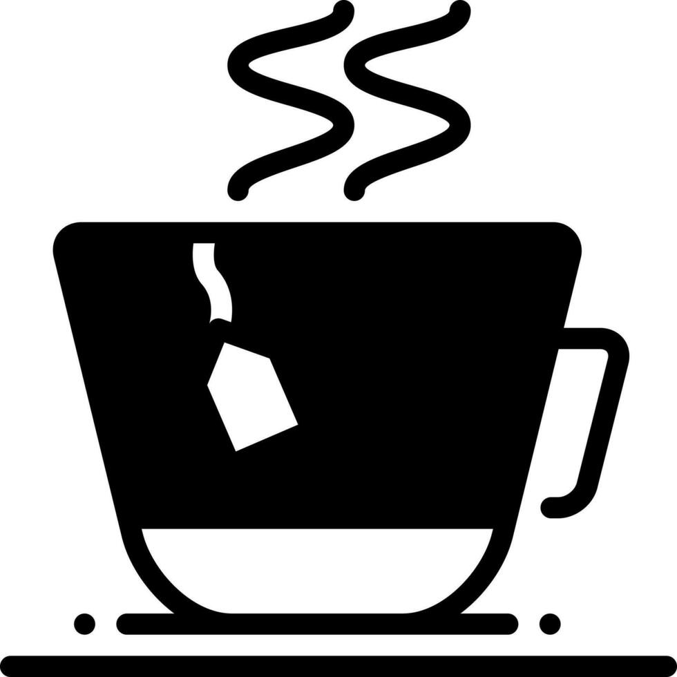 solid icon for tea bag cup vector
