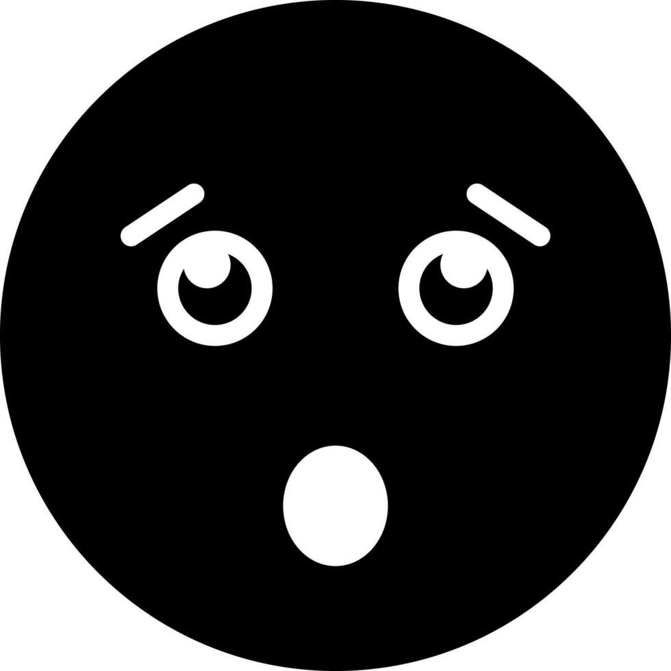 solid icon for surprised vector