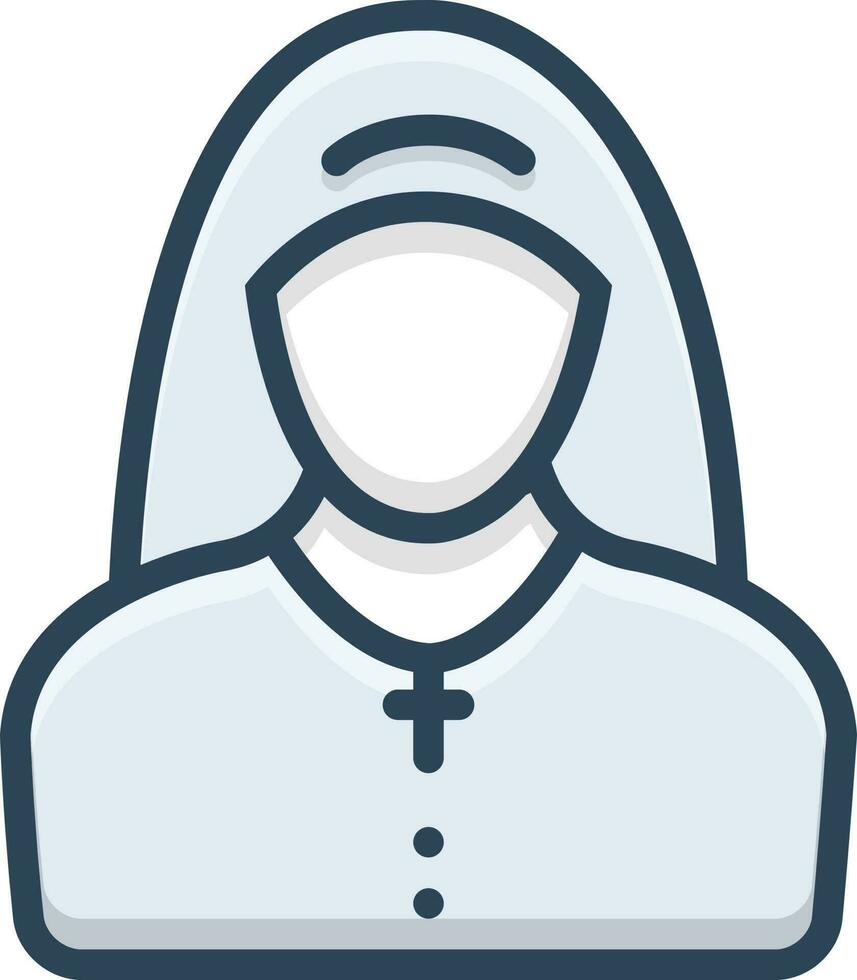 color icon for nun vector