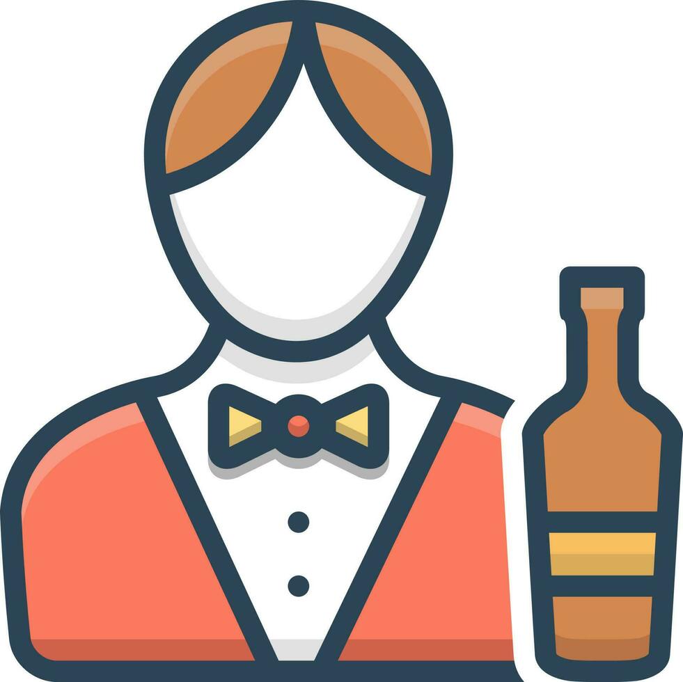 color icono para barman vector