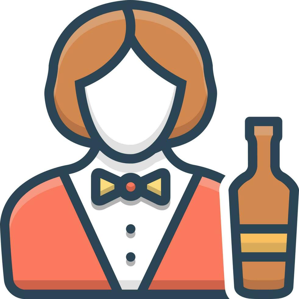 color icono para barman vector