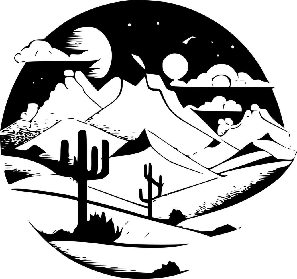 Desert - Minimalist and Flat Logo - Vector illustration