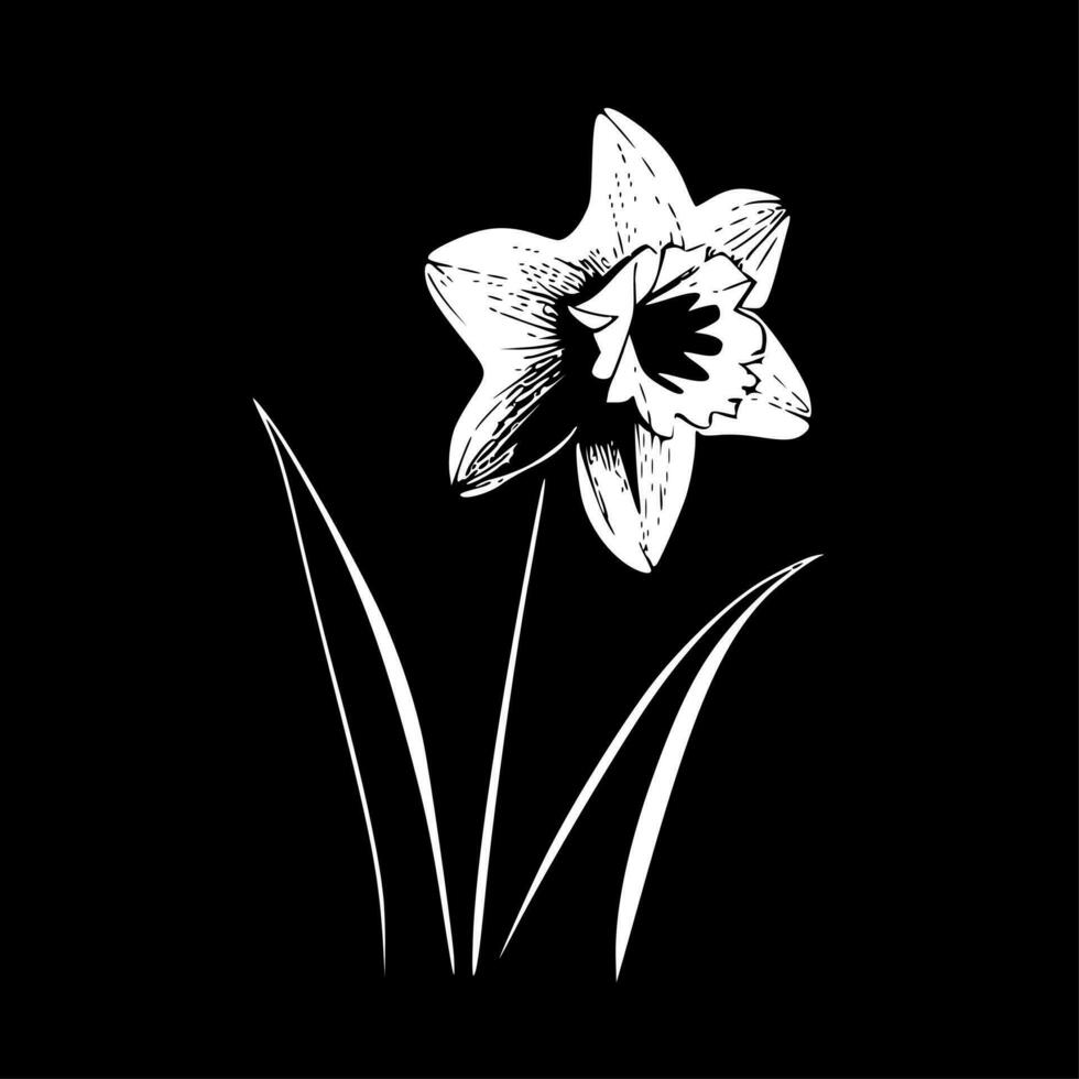 Daffodil, Minimalist and Simple Silhouette - Vector illustration