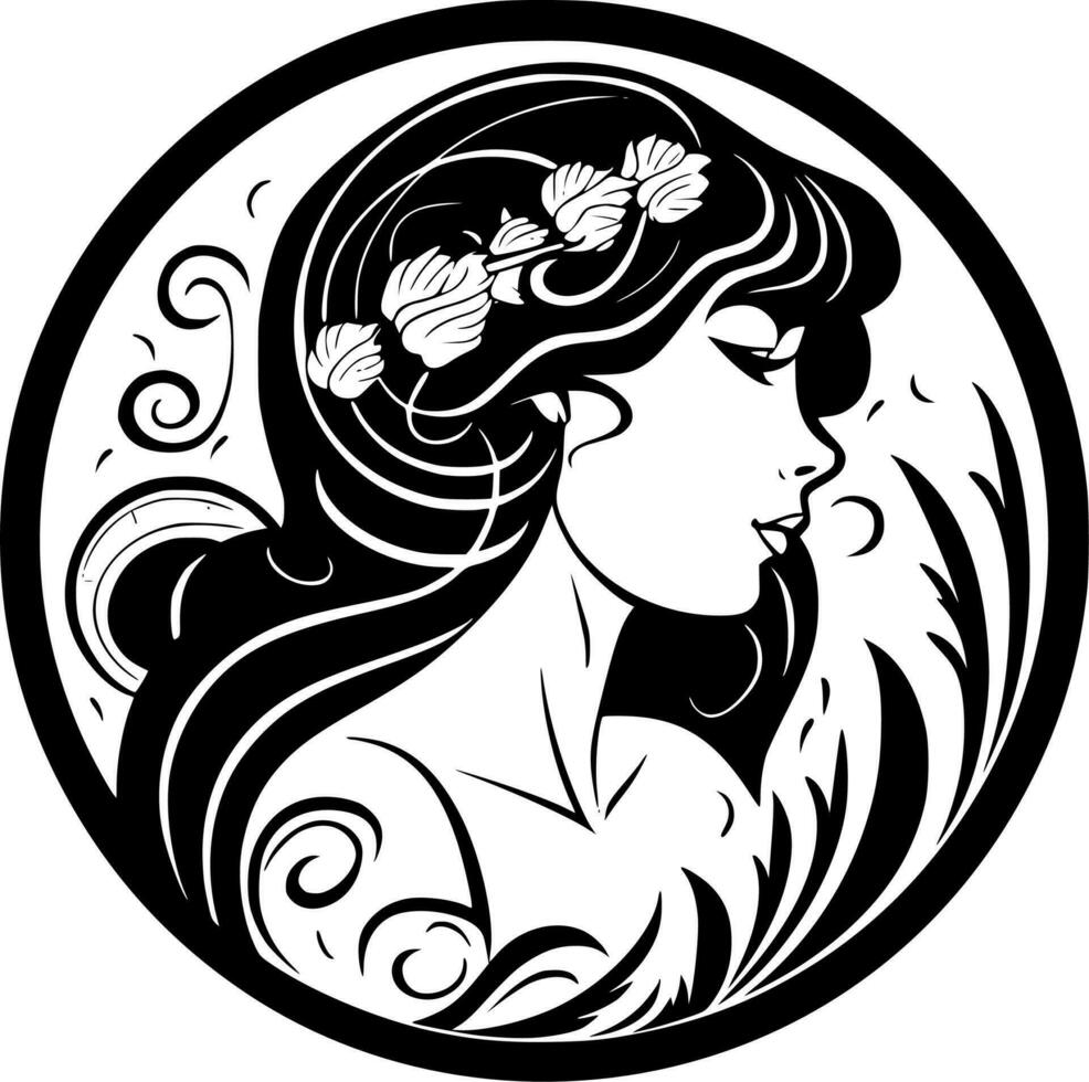 Art Nouveau, Minimalist and Simple Silhouette - Vector illustration ...