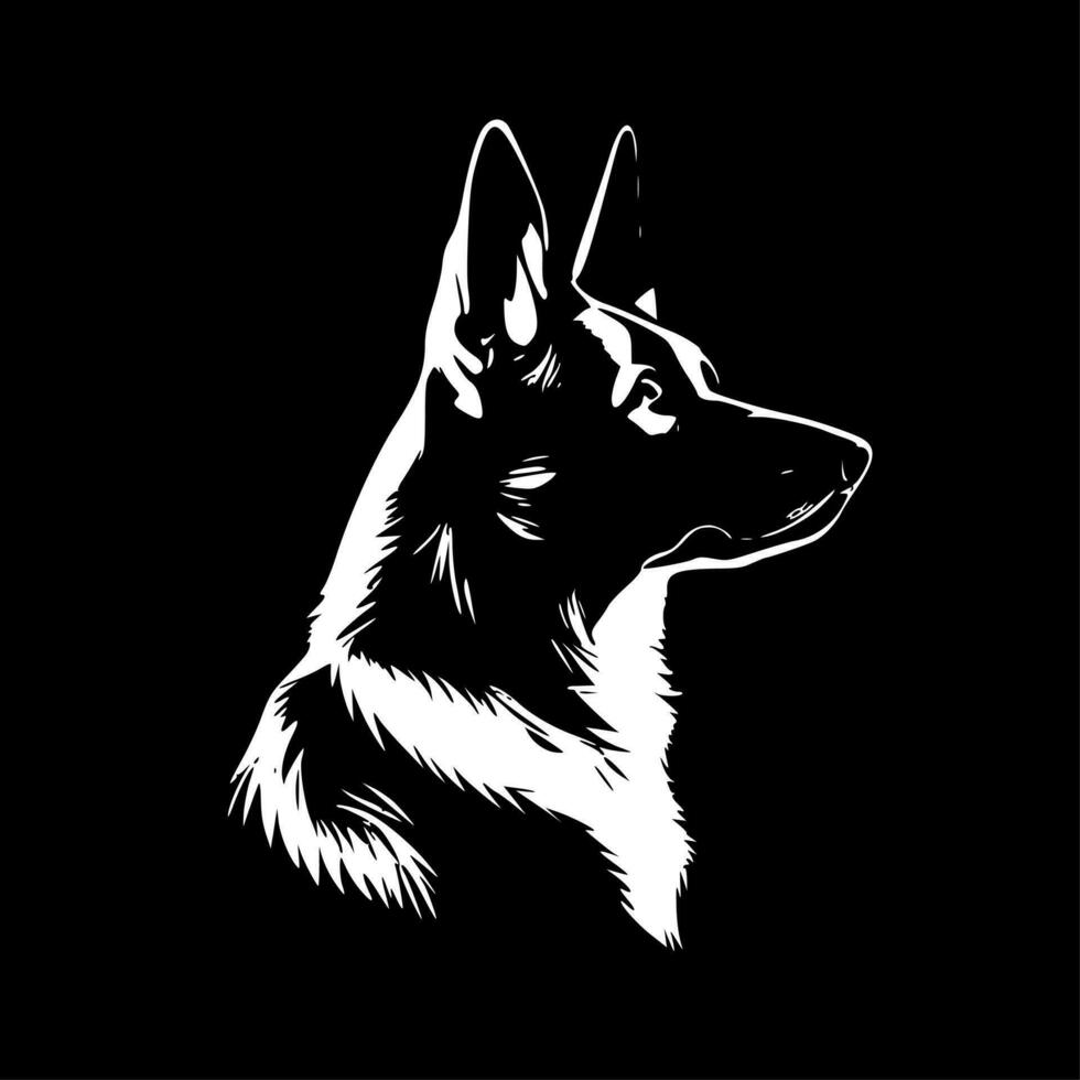German Shepherd, Minimalist and Simple Silhouette - Vector illustration