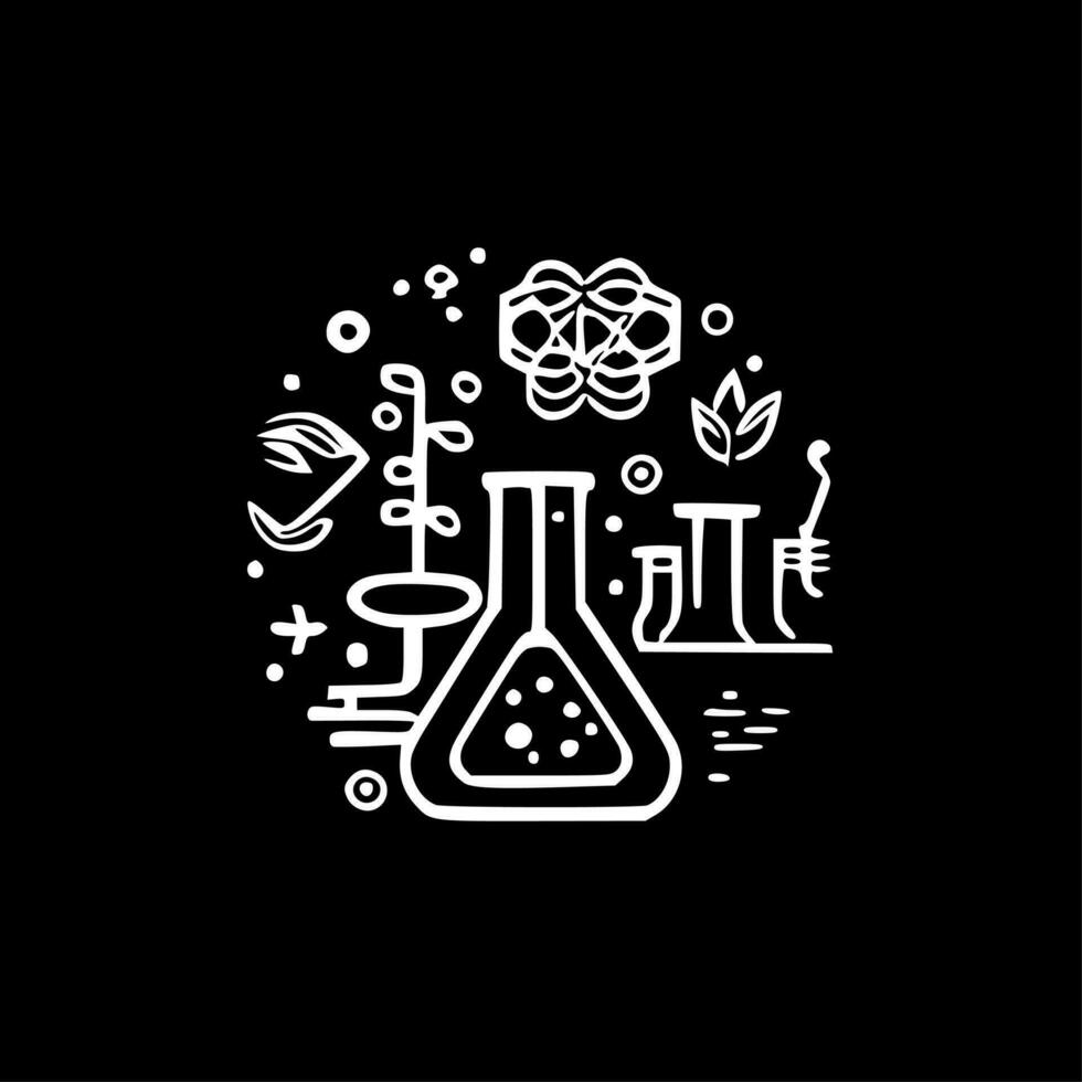 Science, Black and White Vector illustration