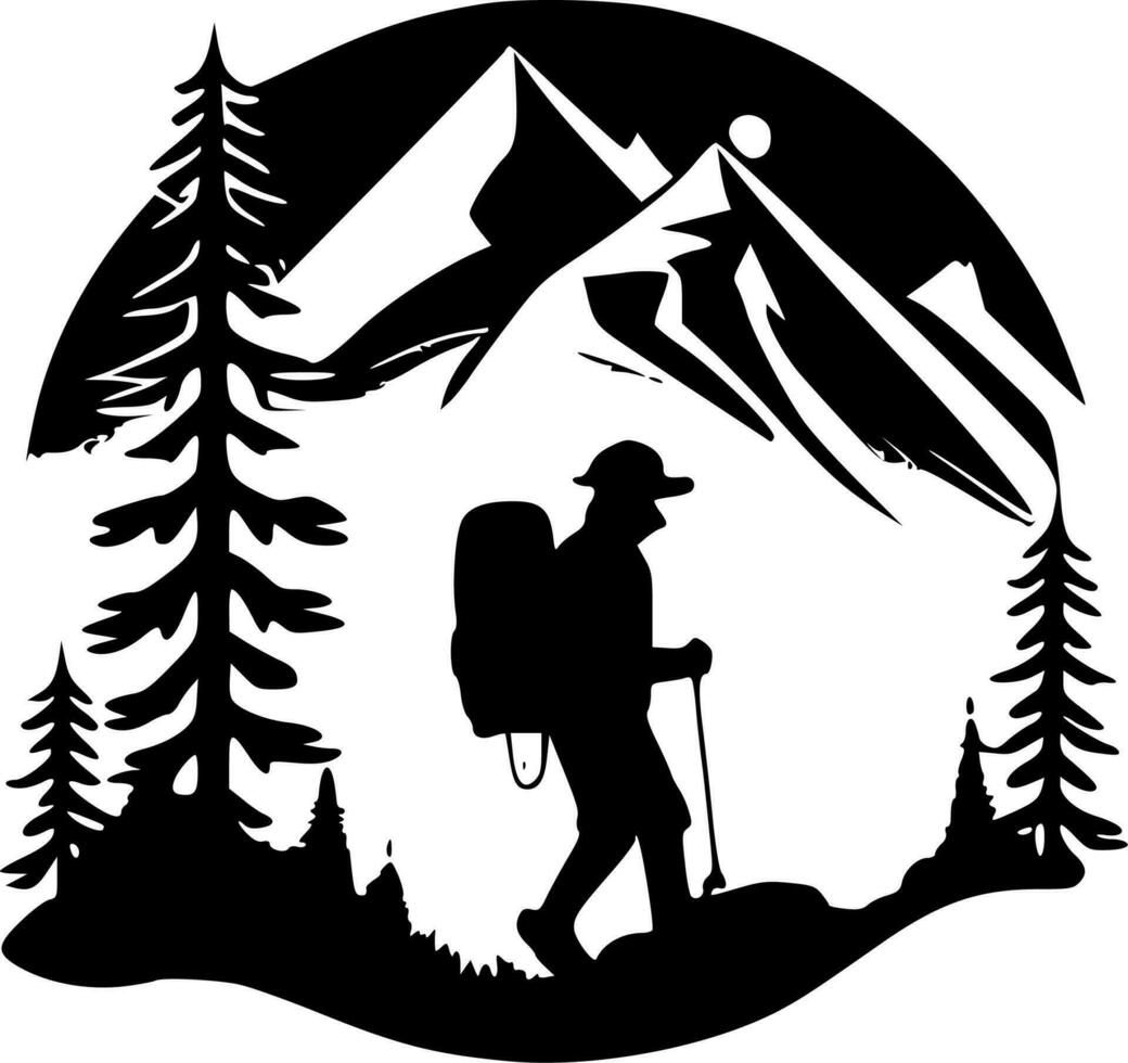 Hiking - High Quality Vector Logo - Vector illustration ideal for T-shirt graphic