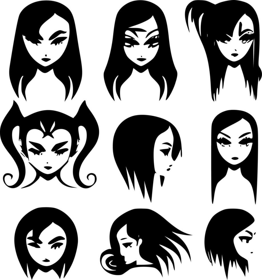 Goth - Black and White Isolated Icon - Vector illustration