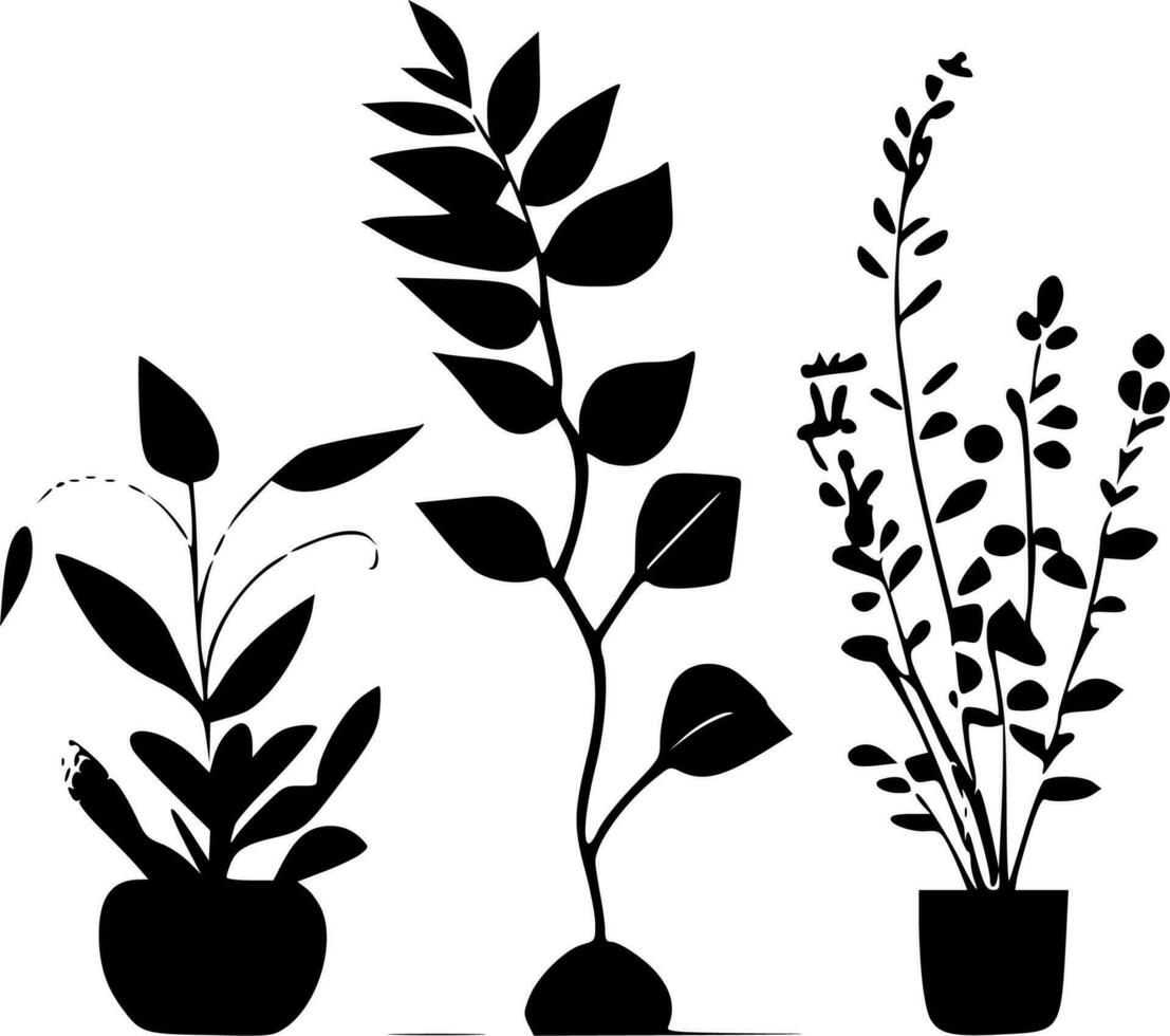 plantas - minimalista y plano logo - vector ilustración