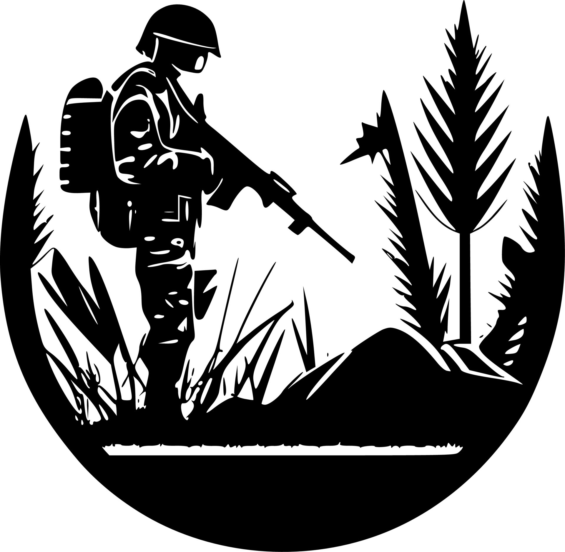 Military, Minimalist and Simple Silhouette Vector illustration
