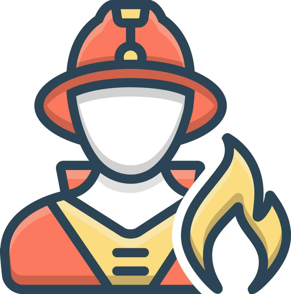 color icon for fireman vector