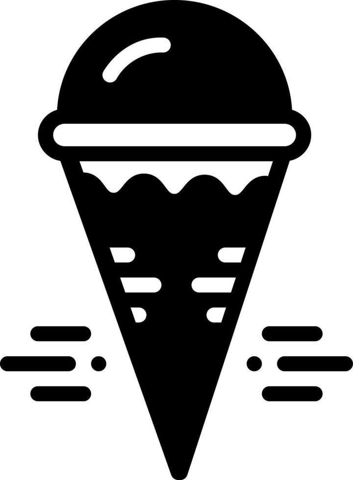 sólido icono para crema cono vector