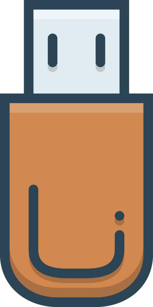 color icon for usb vector