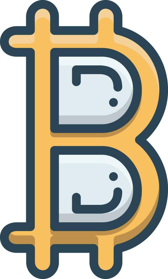color icon for bitcoin vector