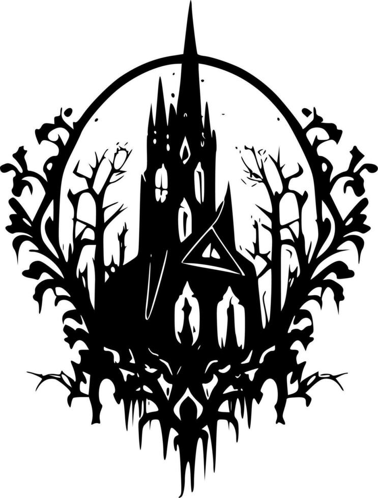 Gothic, Black and White Vector illustration