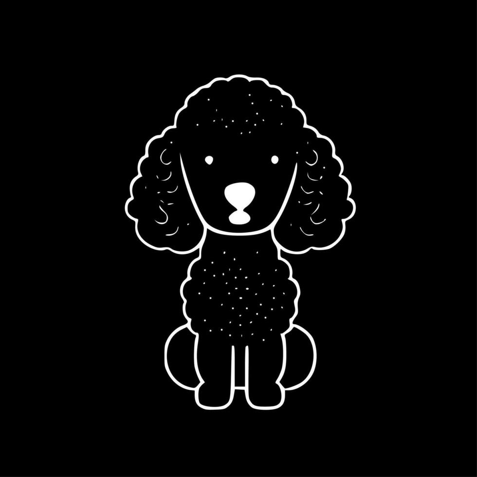 Poodle, Black and White Vector illustration