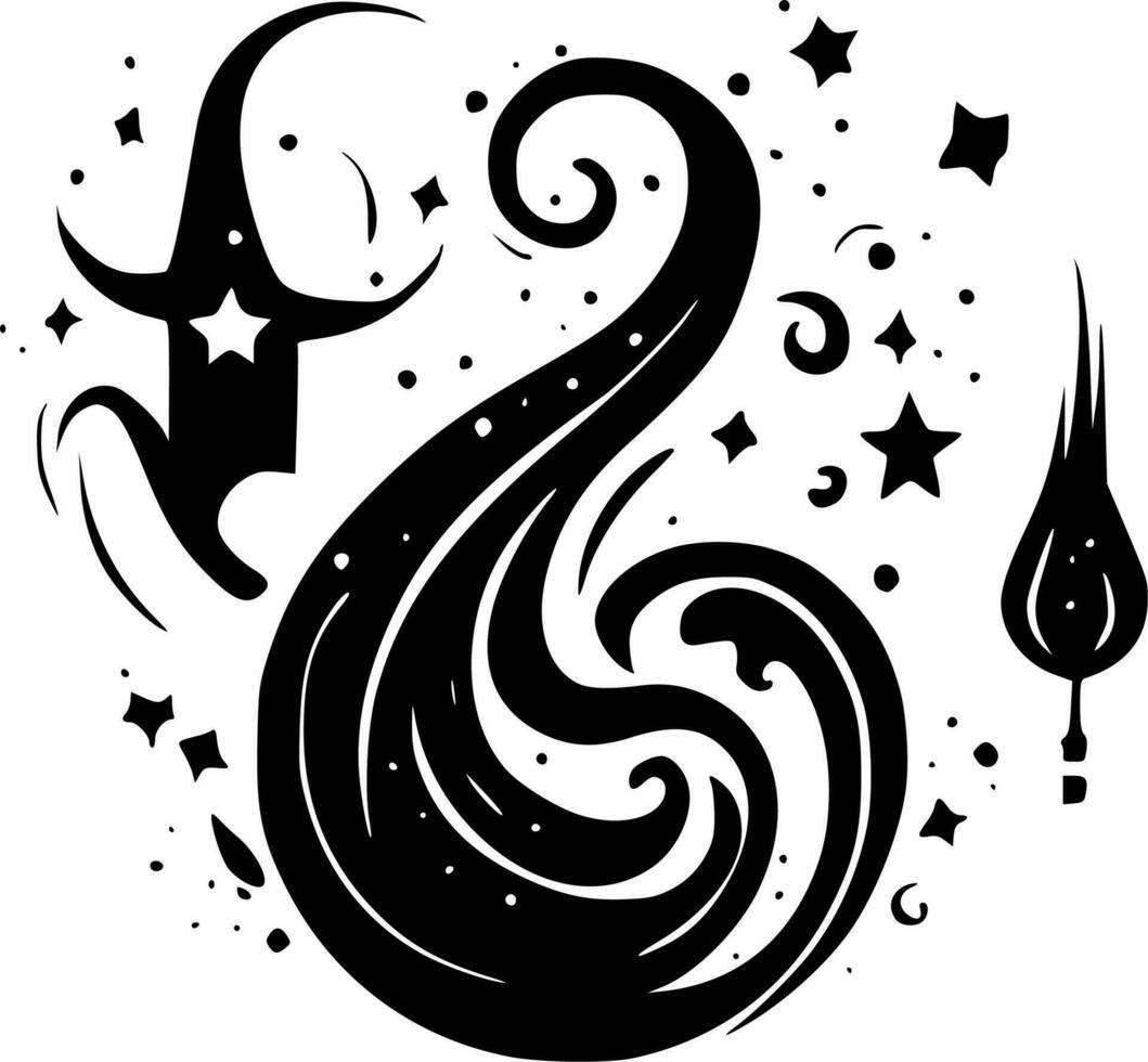 Magic - Black and White Isolated Icon - Vector illustration