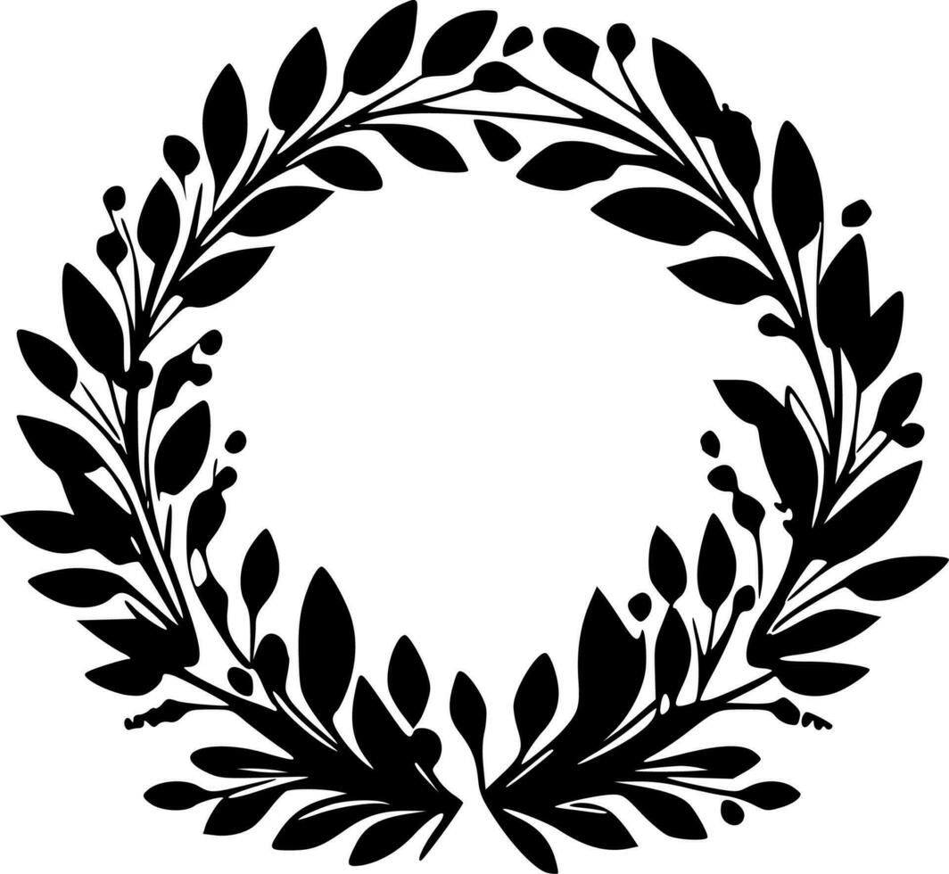 Wreath, Black and White Vector illustration