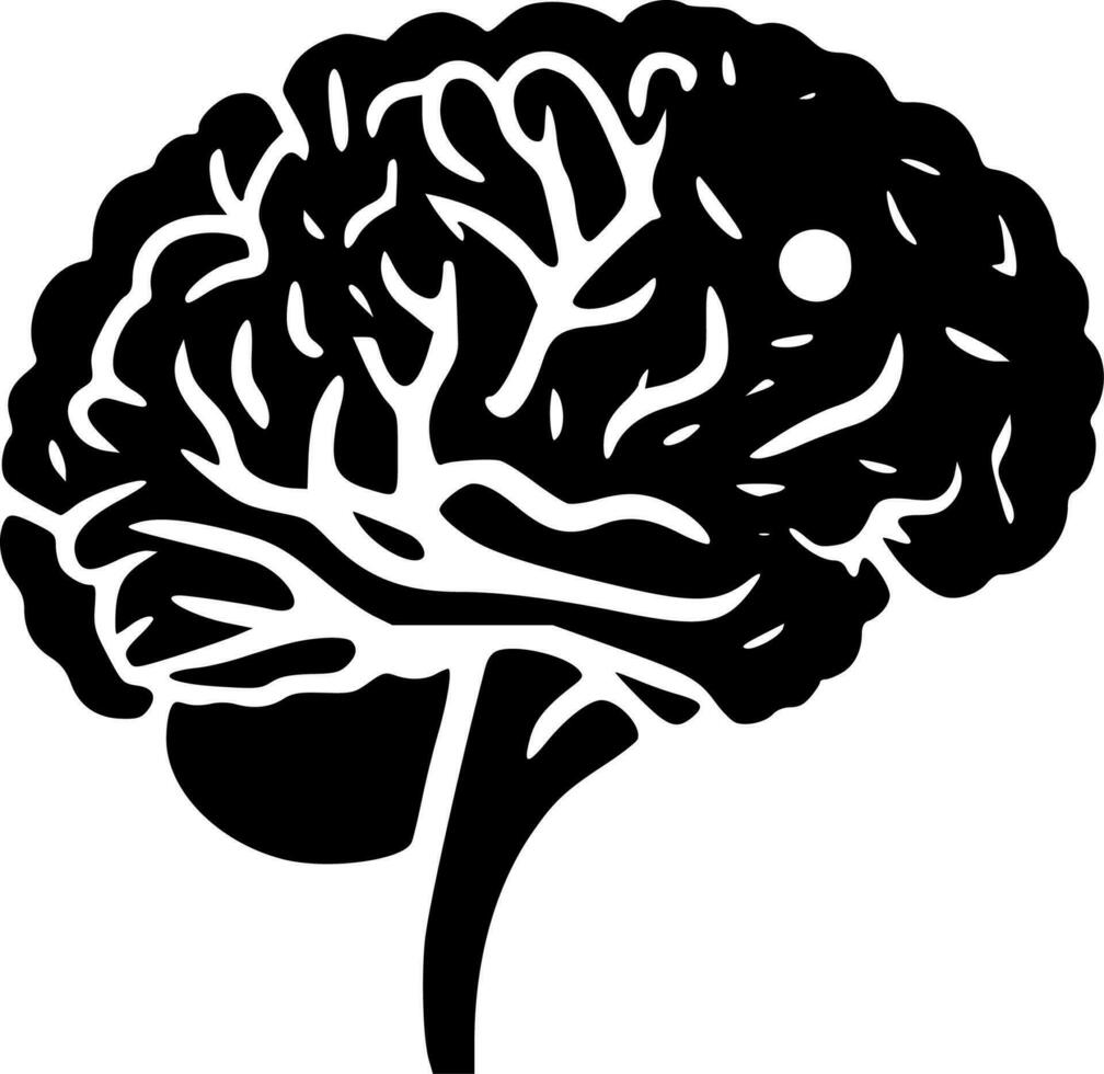 cerebro, minimalista y sencillo silueta - vector ilustración