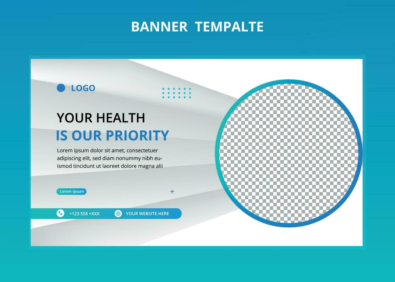 Medical web banner template. For social media ads vector