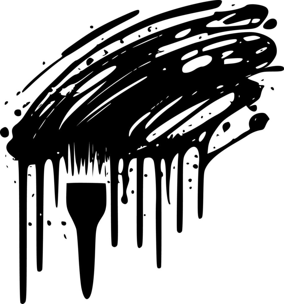 Brush Strokes - Black and White Isolated Icon - Vector illustration