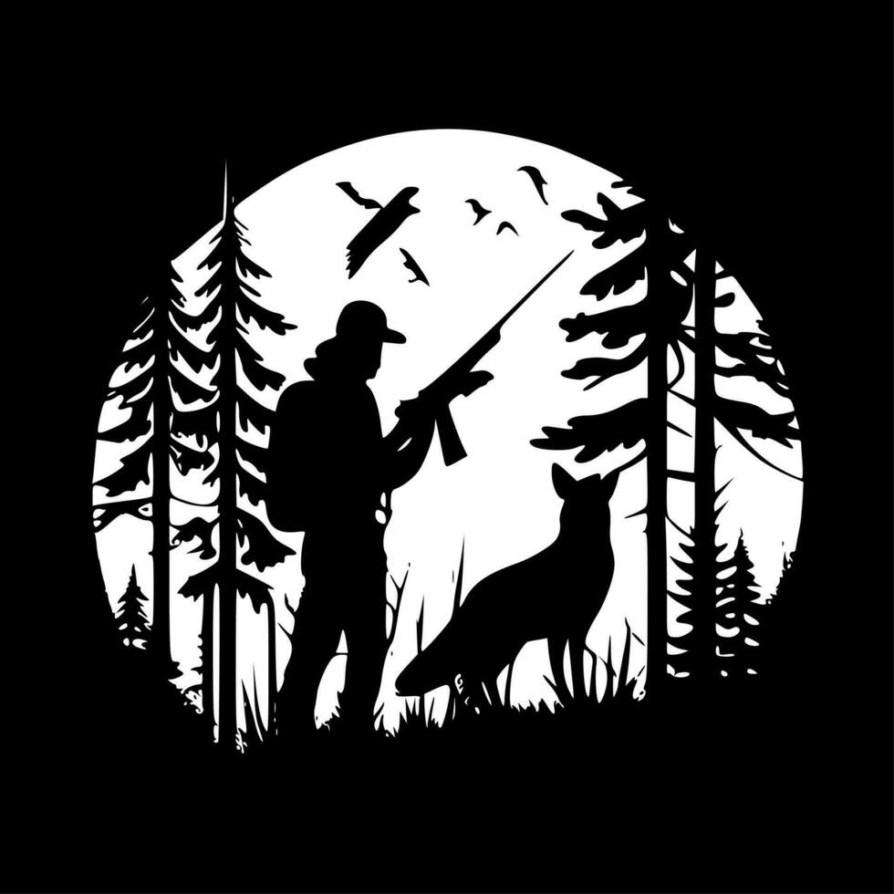 Hunting - Minimalist and Flat Logo - Vector illustration