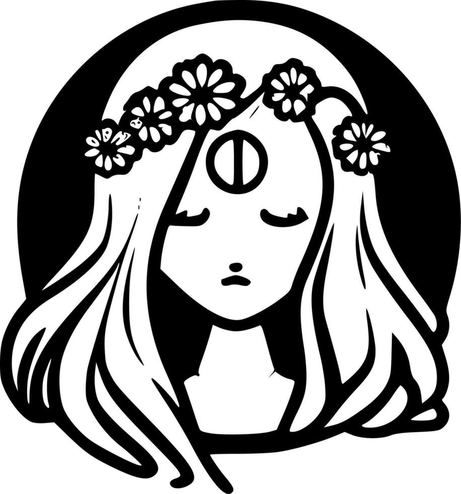 Hippie, Minimalist and Simple Silhouette - Vector illustration