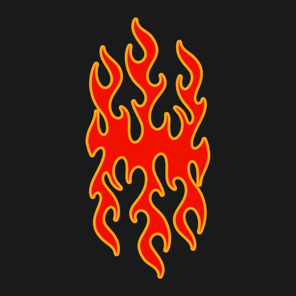 Old Flames New Look with Streetwear Objects Objects Vector Collection. Retro Fire and Streetwear Objects Vector Collection.