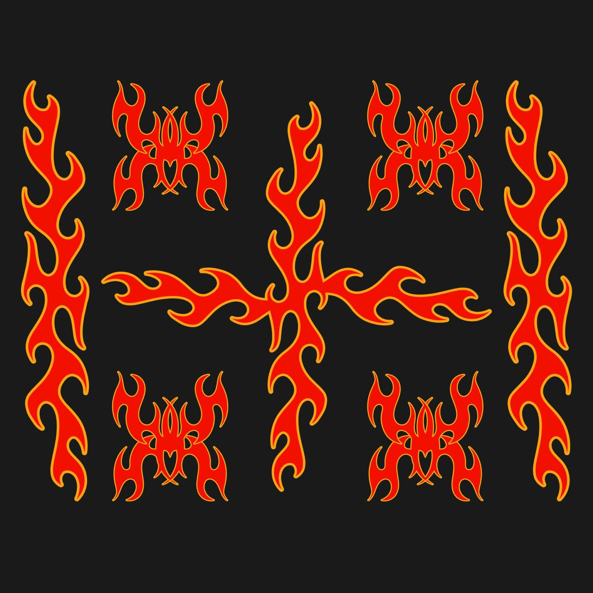 Old Flames New Look with Streetwear Objects Objects Vector Collection