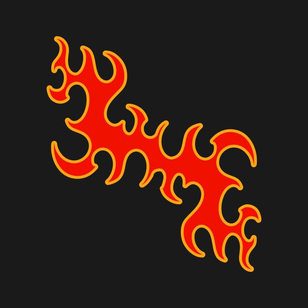 Old Flames New Look with Streetwear Objects Objects Vector Collection. Retro Fire and Streetwear Objects Vector Collection.