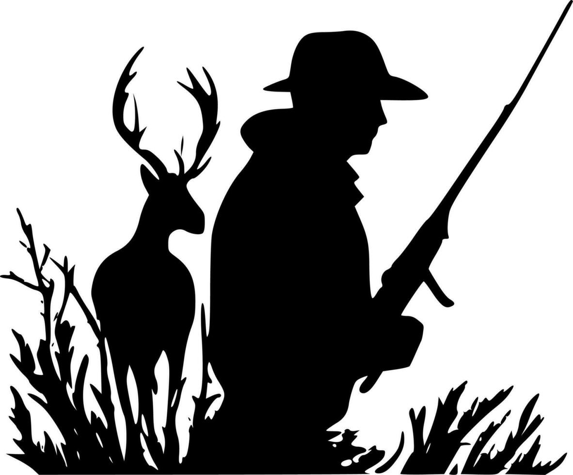 Hunting, Minimalist and Simple Silhouette - Vector illustration