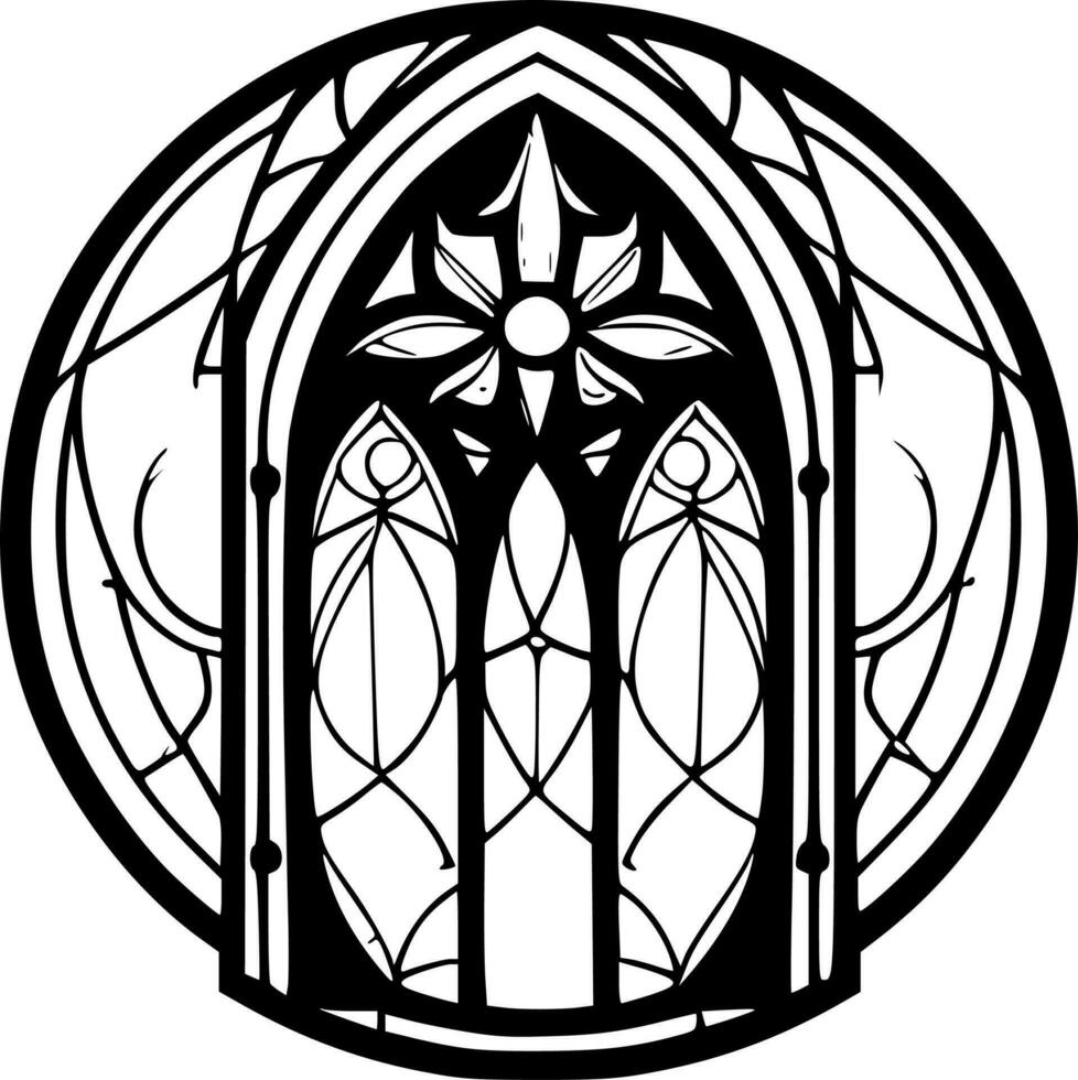 Stained Glass, Minimalist and Simple Silhouette - Vector illustration