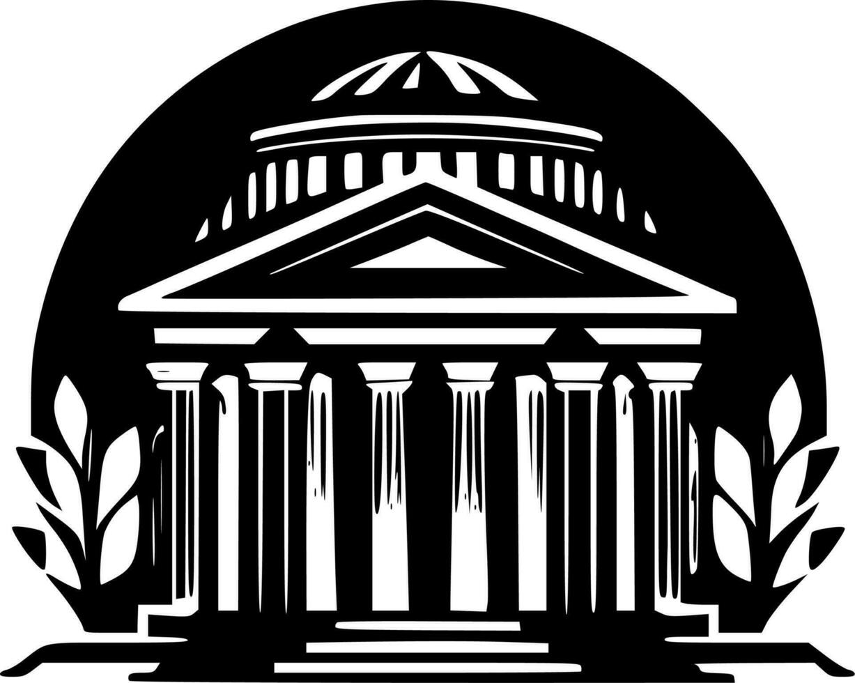 University - Black and White Isolated Icon - Vector illustration