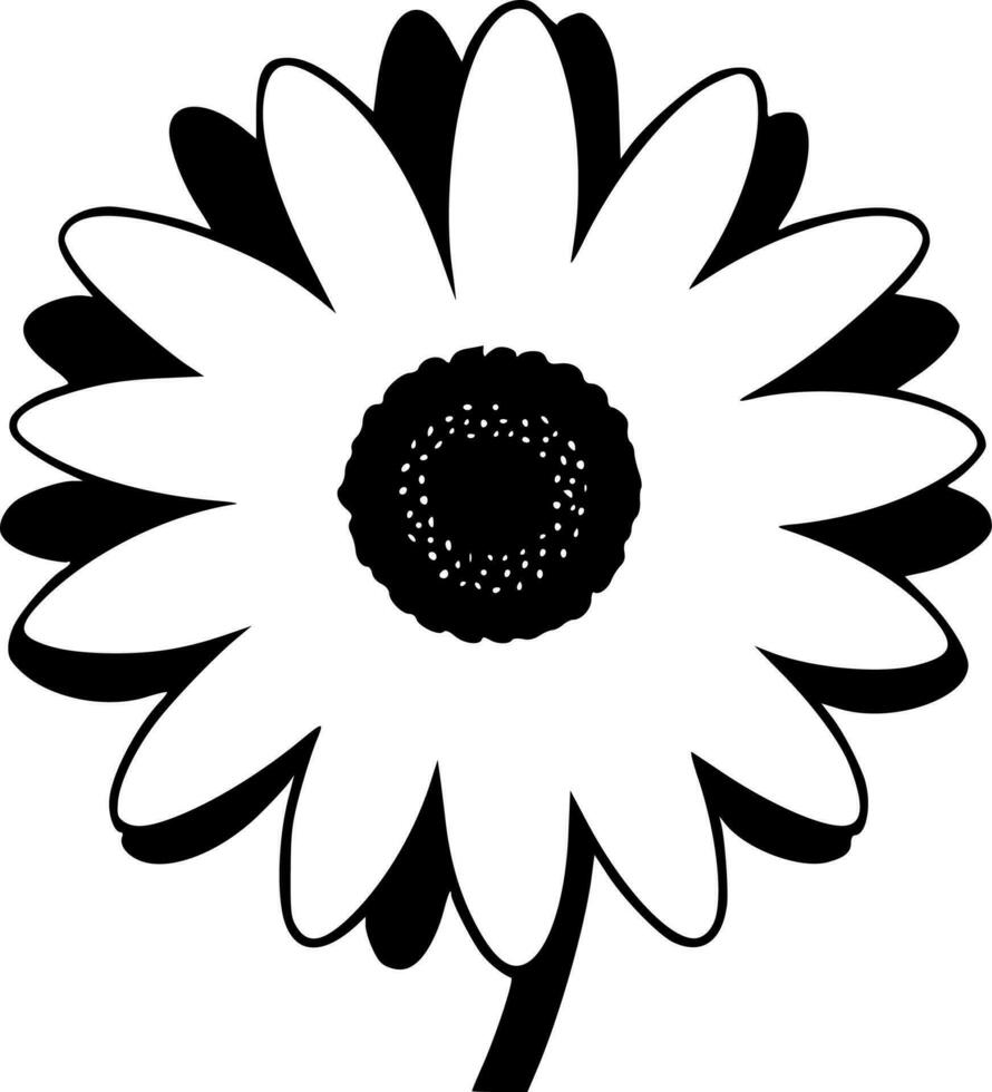 Daisy, Black and White Vector illustration