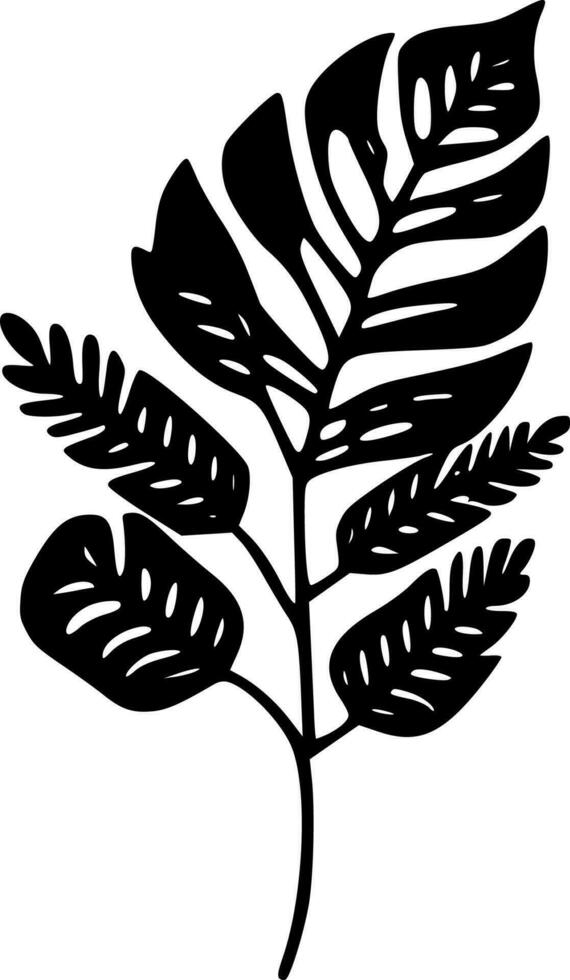 Botanical - Black and White Isolated Icon - Vector illustration